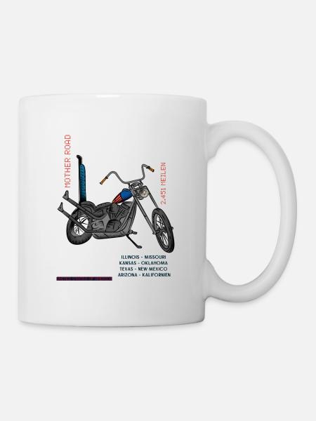 Motorrad Route - Tasse - Weiß