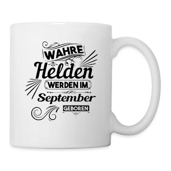 wahre Helden werden im september geboren - Tasse - Weiß - Rechts