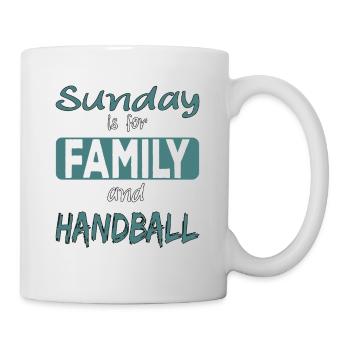 Sunday is for family and Handball Spruch - Mug blanc - blanc - Droite