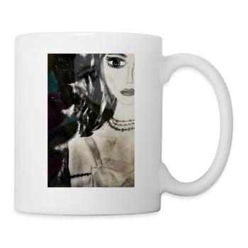Woman with 3 necklaces - Mug blanc - blanc - Droite