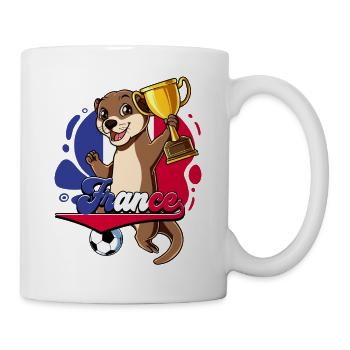 Frankreich Fußball - Tasse - Weiß - Rechts
