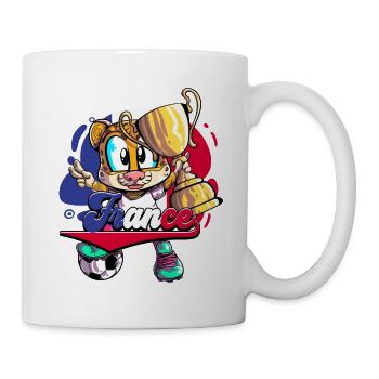 Frankreich Fußball - Tasse - Weiß - Rechts