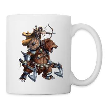 Nordischer Bären-Wikingerkrieger - Tasse - Weiß - Rechts