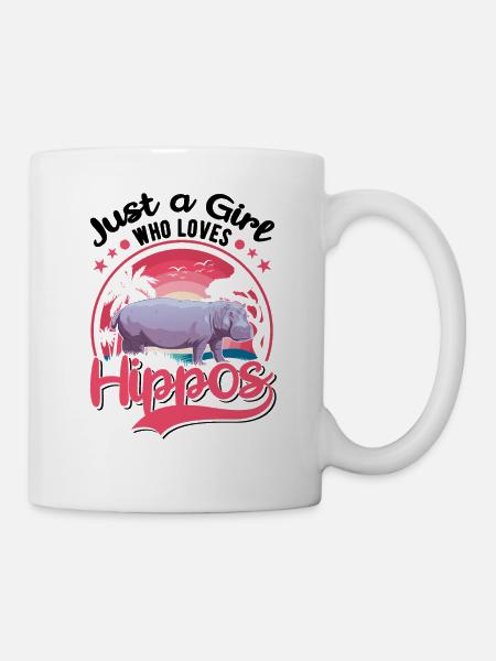 Just a Girl Who loves Hippo Hippo Hippo Hippo Hippo - Mug - white