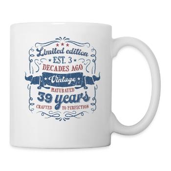 Vintage Légendaire - Vieilli parfaitement 39ème anniversaire - Mug blanc - blanc - Droite