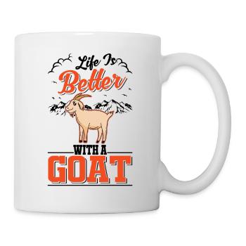 La vie est meilleure avec une chèvre Ziegenwirt Ziege - Mug blanc - blanc - Droite