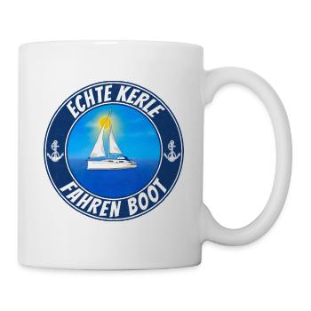 Echte Kerle Fahren Boot - Tasse - Weiß - Rechts