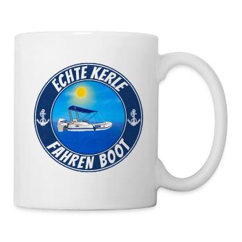 Echte Kerle Fahren Boot - Tasse - Weiß - Rechts
