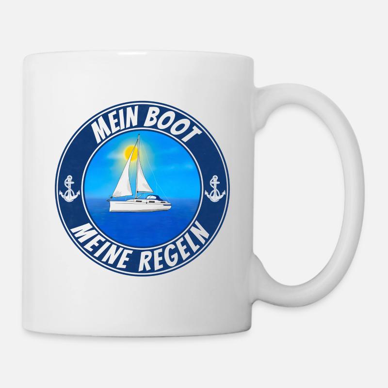 Mein Boot meine Regeln - Tasse - Weiß