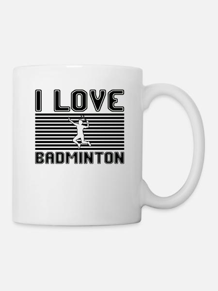 I love badminton - Tasse - Weiß