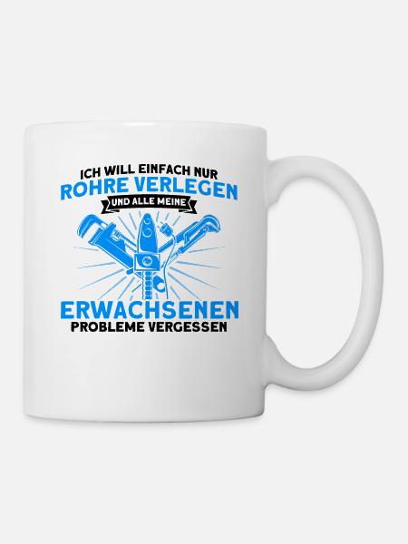 Sanitär Klempner Anlagenmechaniker Geschenk - Tasse - Weiß