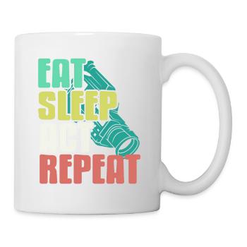 Retro Vintage Eat Sleep Act Repeat Funny Tea - Mug - white - Right