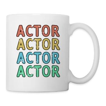 Retro Vintage ACTOR Awesome Actor T-Shirt Present - Tasse - Weiß - Rechts