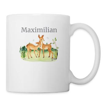Forest Animal Deer Flowers Name Maximilian - Mug - white - Right