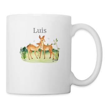 Forest Animal Deer Flowers Name Luis - Mug - white - Right