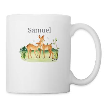 Forest Animal Deer Flowers Name Samuel - Mug - white - Right