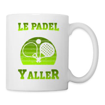 Le padel m'apelle, je dois y aller | Logo & dessin - Mug blanc - blanc - Droite
