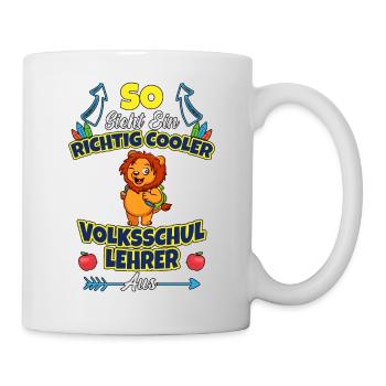 Volksschullehrer Volksschule Lehrkraft Lehrer - Tasse - Weiß - Rechts