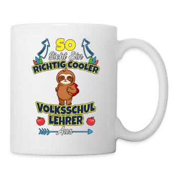 Volksschullehrer Volksschule Lehrkraft Lehrer - Tasse - Weiß - Rechts