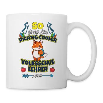 Volksschullehrer Volksschule Lehrkraft Lehrer - Tasse - Weiß - Rechts