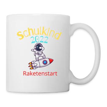 Schulkind 2022 Mit Raketenstart in die Schule - Tasse - Weiß - Rechts