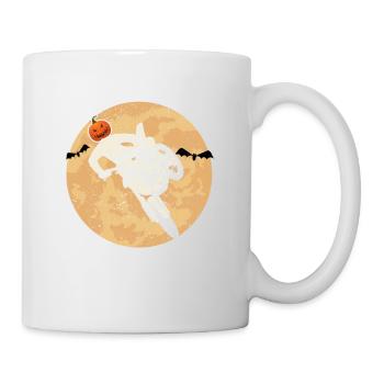 Pumpkin Skeleton Dirt Bike Rider Halloween - Mug - white - Right
