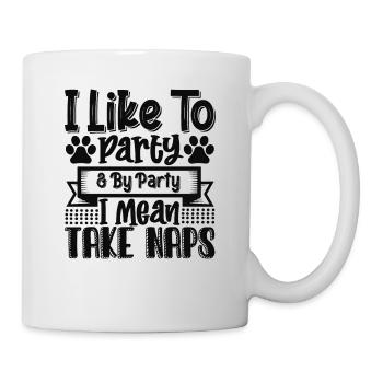 J’aime la fête avec la fête, je veux dire la sieste - Mug blanc - blanc - Droite