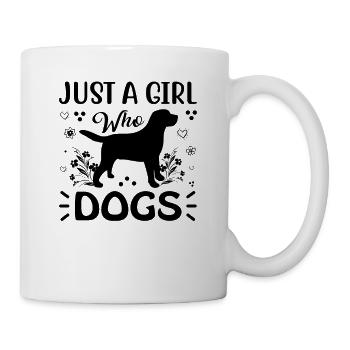 JUSTE UNE FILLE QUI AIME LES CHIENS - Mug blanc - blanc - Droite