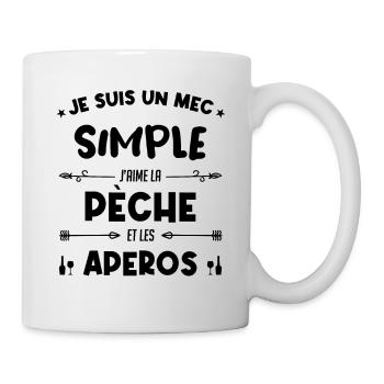 Pêche - un mec simple - Mug blanc - blanc - Droite