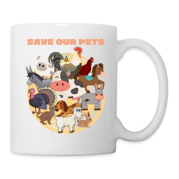 Retten Sie unsere Haustiere - Tasse - Weiß - Rechts