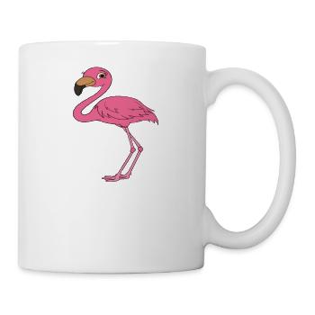Drôles de graphismes flamants roses - Mug blanc - blanc - Droite