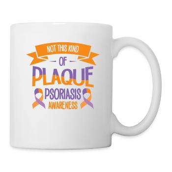 Psoriasis Warrior Plaque Lavendel Orange Ribbon - Tasse - Weiß - Rechts