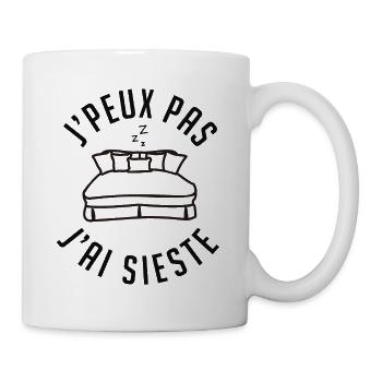 sieste je peux pas j'ai sieste - Mug blanc - blanc - Droite