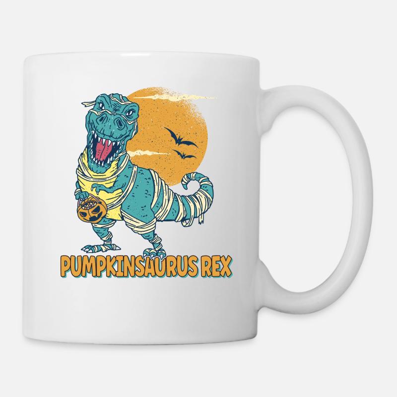 Pumpkinsaurus Dinosaurier Lustiges Halloween T Rex - Tasse - Weiß