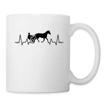 Harnais de chevaux de trot Chevaux de sport équestre - Mug blanc - blanc - Droite