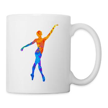 Tanzen Ballett Frauen Tänzer Tänzerin Silhouette - Tasse - Weiß - Rechts