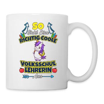 Volksschullehrerin Volksschule Lehrkraft Lehrerin - Tasse - Weiß - Rechts