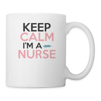 Ruhe bewahren ich bin eine Krankenschwester - Tasse - Weiß - Rechts