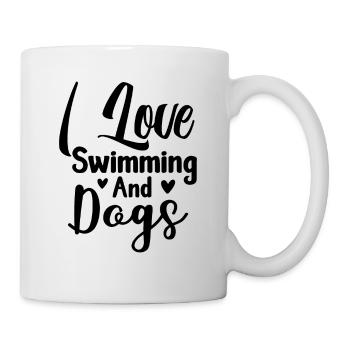 J’adore nager et les chiens - Mug blanc - blanc - Droite