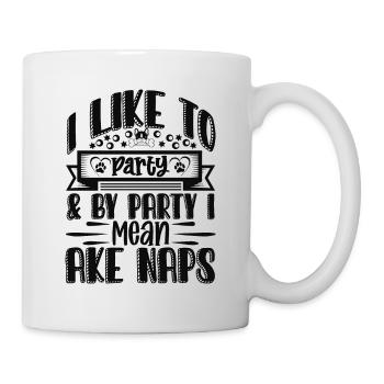 J’aime la fête avec la fête, je veux dire la sieste - Mug blanc - blanc - Droite