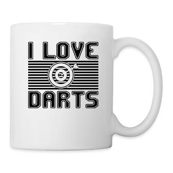 I love darts - Mug - white - Right