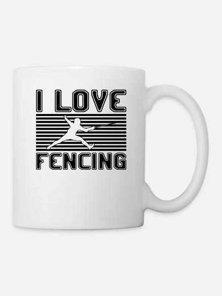 I love fencing - Tasse - Weiß