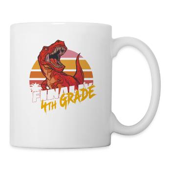 Finally 4th Grade, Fourth Grader - T-REX - Mug - white - Right