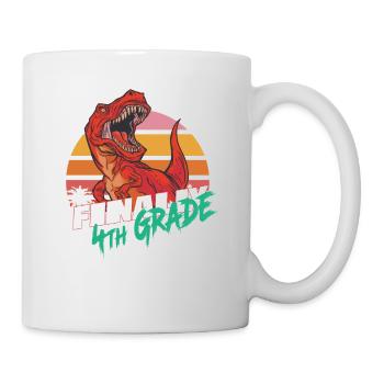 Finally 4th Grade, Fourth Grader - T-REX - Mug - white - Right