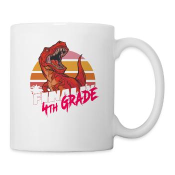 Finally 4th Grade, Fourth Grader - T-REX - Mug - white - Right