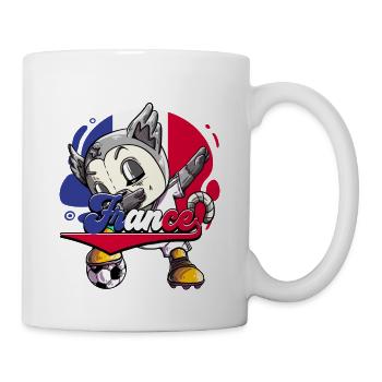 Frankreich Fußball - Tasse - Weiß - Rechts