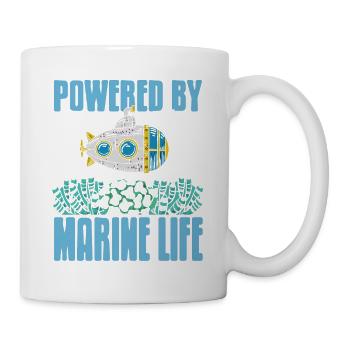 Powered By Marine Life Awesome Marine Biologist - Tasse - Weiß - Rechts