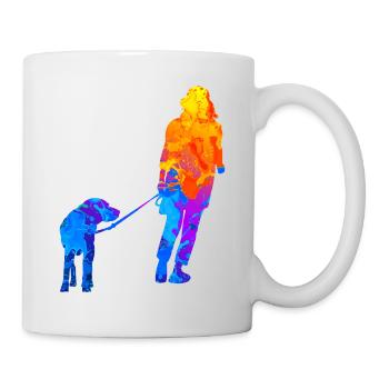 Maître Chien propriétaire Mistress Dog Walk - Mug blanc - blanc - Droite