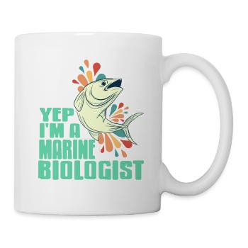 Yep I'm A Marine Biologist Retro Designs Present - Tasse - Weiß - Rechts