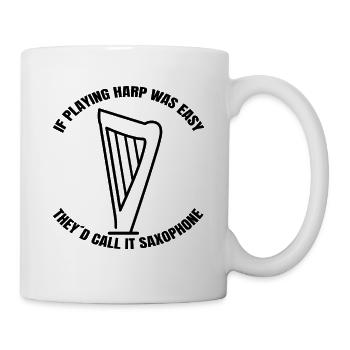 Harfe Instrument Musik Instrumente Harfenspieler - Tasse - Weiß - Rechts
